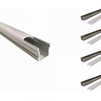 Perfil de Aluminio de 1m para Cinta LED - Cubierta Opaca (Pack de 5) - Silamp