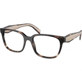Prada PR 17ZV Col. 07R1O1 Women's Square Eyeglasses Tortoiseshell Size 52 (Frame Only) - Blue Light Block Available