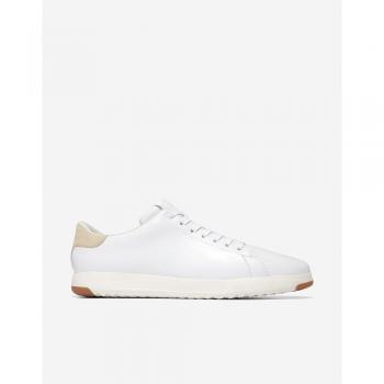 Cole Haan Men's White Leather Lace-Up GrandPro Tennis Sneakers