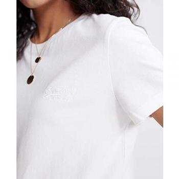 Superdry Mujer Camiseta con Cuello Redondo de algodón orgánico Elite de la Cole Crema De Mantequilla 40