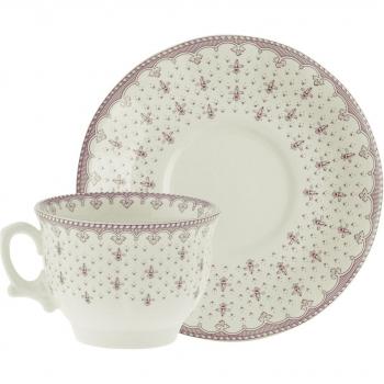 Taza de desayuno con plato Flor de Lis La Cartuja de Sevilla