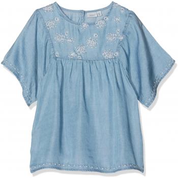 NAME IT Nkfibritt SS Top, Camiseta para Niñas, Azul