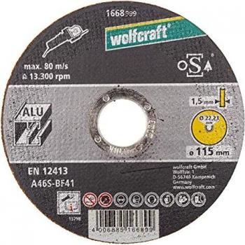 Wolfcraft Disco de Corte Ultra Preciso para Aluminio, 115x1.5x22.23mm