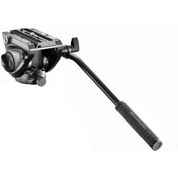 Kit de Trípode de Aluminio Manfrotto 755XBK con Rótula Fluida Pro MVH500AH 60mm Base Plana