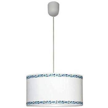 Colgante Cenefa Blanco/azul 1xe27 Regx35d