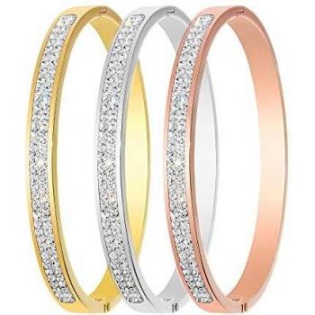 Pulsera Trio SC Crystal de Acero Inoxidable con Cristales Brillantes