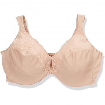 Glamorise Front-Close Wonderwire Bra - Tan, 46-DD, Women's Underwear