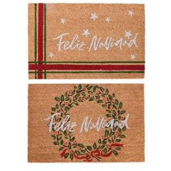Felpudo DKD Home Decor Multicolor PVC Fibra de coco 60 x 40 x 1,5 cm (2 Unidades)