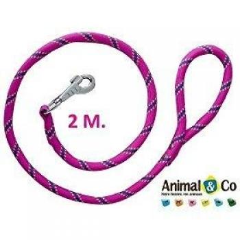 Correa Redondeada Nailon Rosa para Perro - Petness Argentina