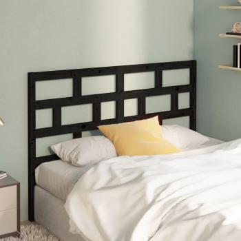 Cabecero para cama negra 166x4x100 cm madera maciza de pino