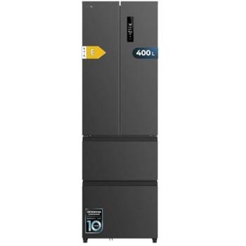 Frigorífico Combi No Frost Cecotec Bolero CoolMarket 400L Inox Puerta Francesa Oscuro Clase E con Motor Inverter y Función Fast Cooling