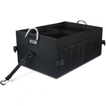Aoafun Premium Quality Auto Trunk Organizer, con correas, bolsa de organizador de almacenamiento plegable con múltiples compartimentos, con triángulo de advertencia