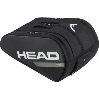 Head Tour Padel Bag L - Bolsa Paletero de Pádel Negro con Compartimentos y Correas Ajustables