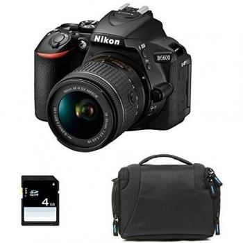 Cámara Reflex Digital Nikon D5600 con Lente AF-P DX 18-55mm f/3.5-5.6G VR + Bolsa + Tarjeta SD de 8GB
