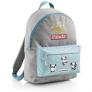 Miquelrius - Mochila Grande Panda - Dos Compartimentos, Repelente al Agua, Espalda Ergonómica, Base Reforzada, Color Gris, MissBordelike