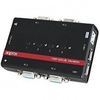 Approx Compact Auto Switch KVM VGA y con dos puertos USB para PC