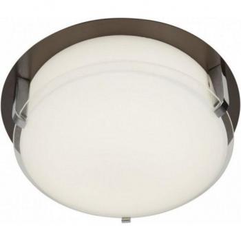 Techo LED Edimburgo marrón transparente / blanco, 1 luz empotrada, con led integrado, acabado en marrón y cromo