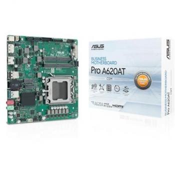 Placa Base ASUS PRO A620AT-CSM Mini ITX Socket AM5, Chipset AMD A620A, Soporte DDR5, HDMI, DisplayPort, USB-C 3.2 Gen 2