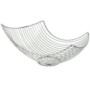 REVIMPORT - Cesta Frutas 34 x 26 x 16 cm, alambre cromado Oslo *