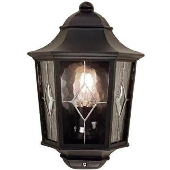 Norfolk Lámpara de Pared Grande 1 luz al Aire Libre, Negro, NR7