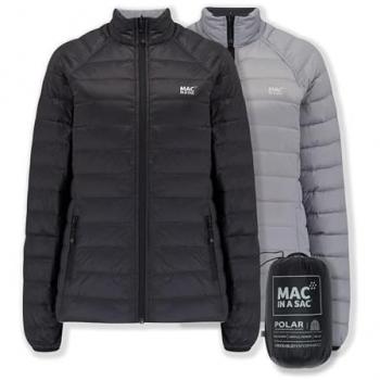Packable Women's Reversible Down Jacket - Black/Grey - Size M