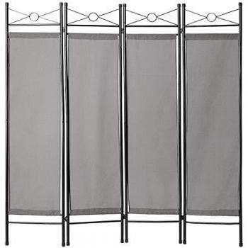 Biombo Paravent Tectake 180 x 160 x 2,5 cm - mampara separadora plegable con paneles ajustables a 2, 3 o 4 posiciones, medidas de cada panel: 180 x