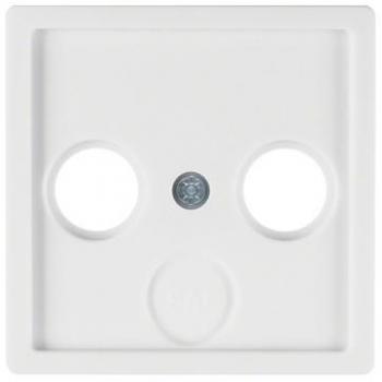 Placa Central Antena Berker Q.1/Q.3 2- y 3-orificios Polar Blanco Samt