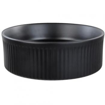 Lavabo sobre encimera de cerámica mate negro 37 cm estilo moderno sin desagüe Geldo