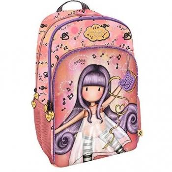 SANTORO Mochila 3 Cremalleras Adaptable Carro Gorjuss Little Dancer, 290x450x170 mm, Salmón