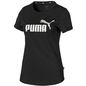PUMA ESS+ Metallic tee Camiseta, Mujer, Negro, S