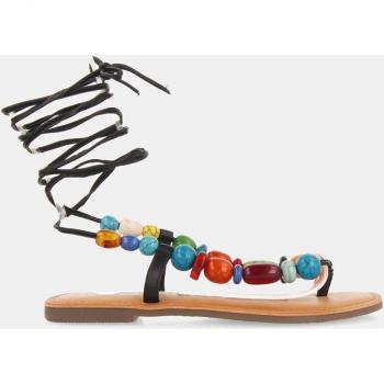 Sandalias planas de mujer Gioseppo con detalle de piedras multicolor