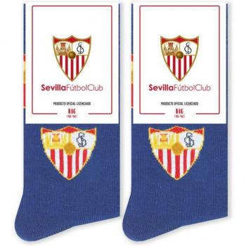Calcetines Sevilla Fútbol Club con Escudo Azul de Pepe Pinreles