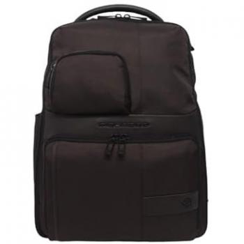 Piquadro Dark Brown Men's Travel Backpack with Laptop Compartment, One Size