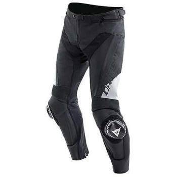 Dainese Pantalones de Cuero Delta 4 Negro y Blanco para Motocicleta (Tamaño 54)