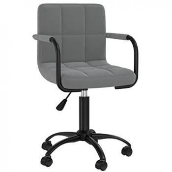 Silla de comedor giratoria de terciopelo gris oscuro