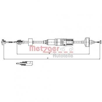 Cable de embrague METZGER 10.3443 para VW Golf 3 y Vento