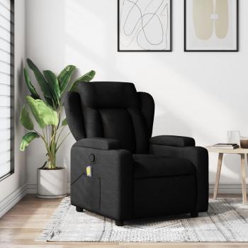 Silla reclinable de masaje en tela negra Vidaxl