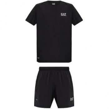 Chándal EA7 Emporio Armani Negro para Hombre - T-Shirt y Shorts, Talla XL