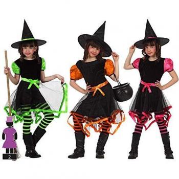 Disfraz Brujita Multicolor con cintas para Niños de Halloween 5-6 años (2 Piezas)