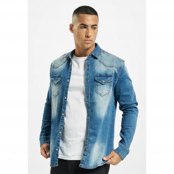 Brandit Camisa Manga Larga Riley Denim Azul 5XL