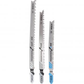 Set de 3 hojas de sierra de calar Progressor for Wood and Metal