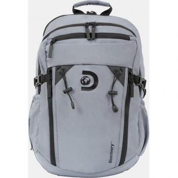 Mochila DISCOVERY Metropolis - Mochila de poliéster reciclado en gris con bolsillo RFID y compartimento acolchado para portátil.