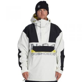 DC Shoes 43 - Chaqueta de nieve con capucha, anorak, diseño en blanco, negro y verde, talla L, para hombre