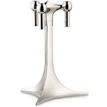 Stoff Nagel Portavelas de Metal, Plateado, 23 x 17 cm