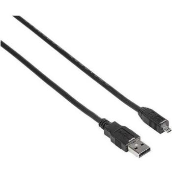 Hama Cable USB 2.0, Tipo A a Mini B de 8 Pines, 1.8 Metros, Color Negro