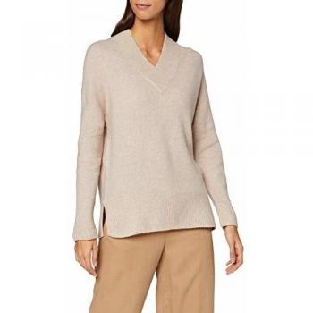 SELECTED FEMME Slfmuni LS Knit V-Neck B suéter, Marrón
