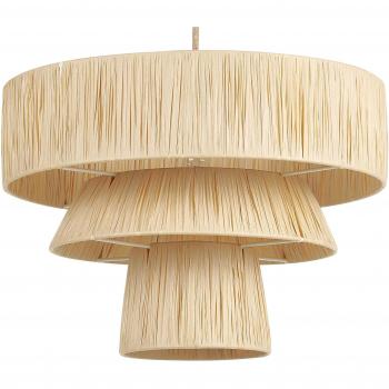 Lámpara de Techo Japandi Chambo con Pantalla Texturizada de Papel Natural y Cable de Yute