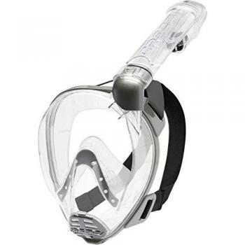Cressi Máscara Integral de Snorkel Baron, Unisex-Adulto, Transparente, Visión Grande, con Tubo Respirador, Talla M/L