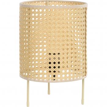Lámpara de Mesa Homcom con Pantalla de Ratán Sintético Ø20x30,5 cm Natural