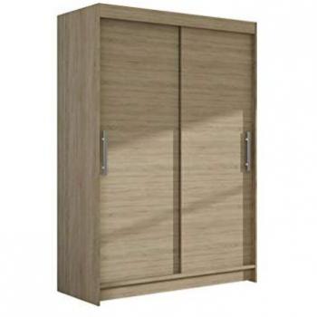 Armario Atlanta 117, Roble Sonoma, Correderas, 120x200x58cm, 5 Estantes